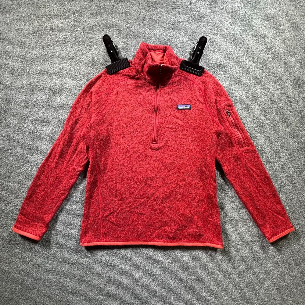 Patagonia Better Sweater Womens Medium Heather Red Fleece 1/4 Zip Jacket
